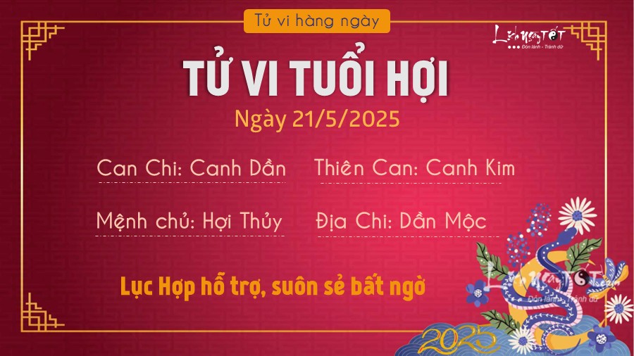 Tu vi hang ngay 21/5/2025 - Hoi