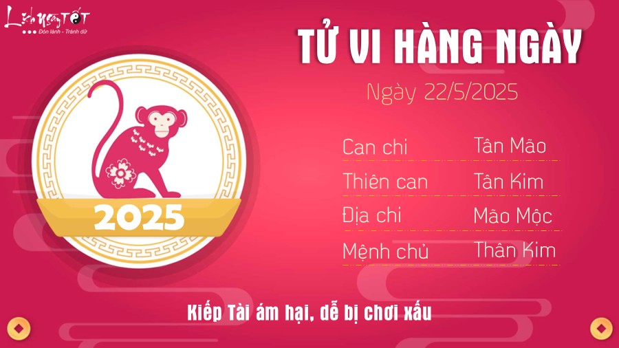 Tu vi hang ngay 22/5/2025 - Than
