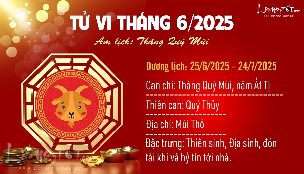 Tong quan tu vi thang 6/2025 am lich cua 12 con giap