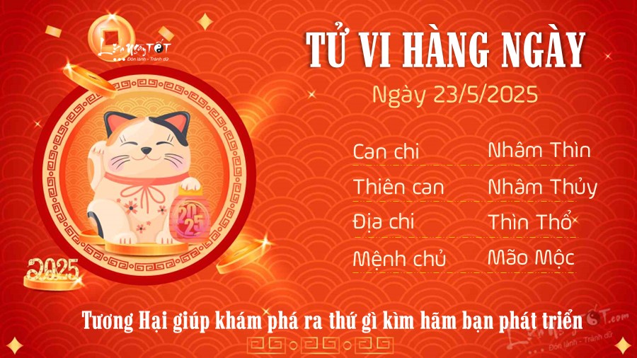 Tu vi hang ngay 23/5/2025 cua 12 con giap - Mao