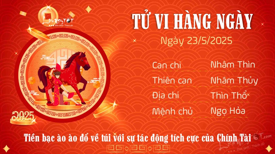 Tu vi hang ngay 23/5/2025 cua 12 con giap - Ngo