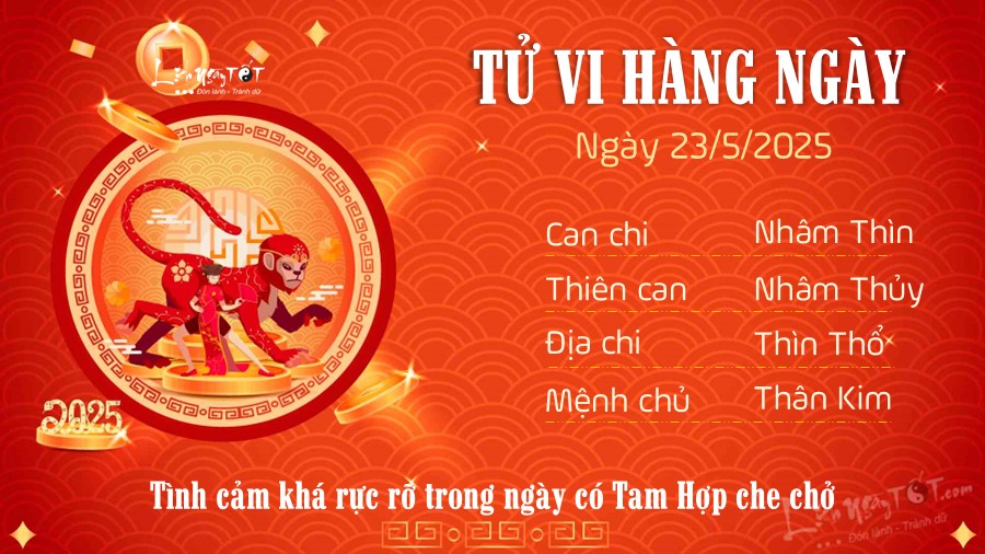 Tu vi hang ngay 23/5/2025 cua 12 con giap - Than