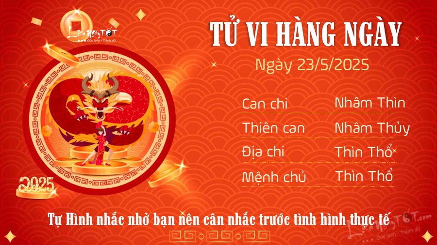 Tu vi hang ngay 23/5/2025 cua 12 con giap - Thin