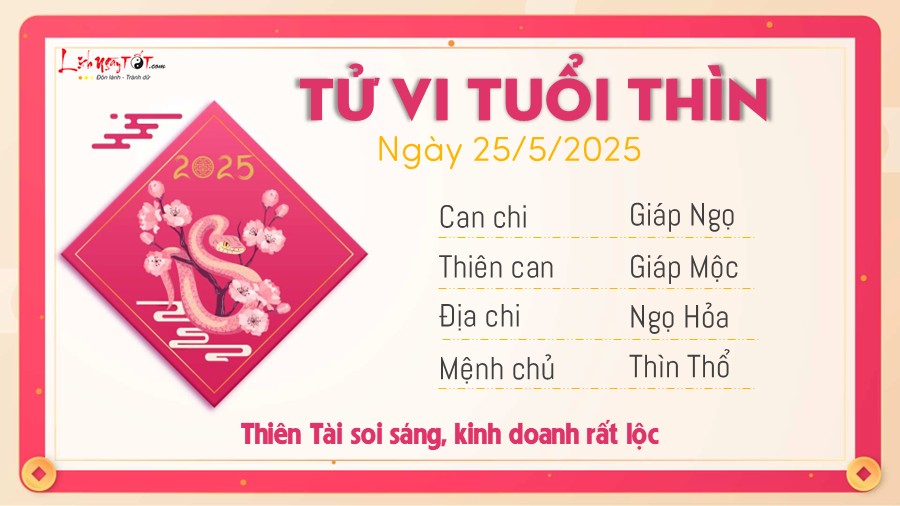 Tu vi hang ngay 25/5/2025 - Thin