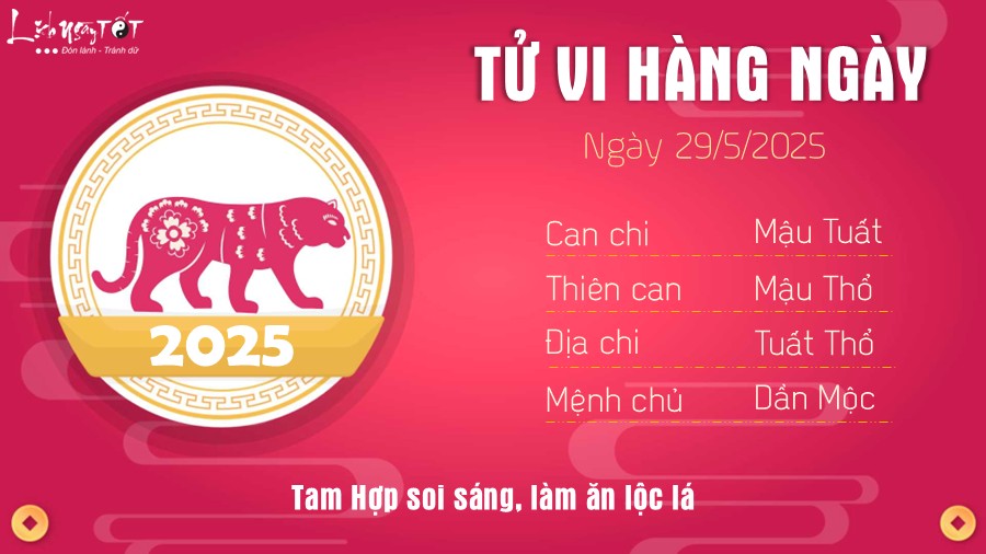 Tu vi hang ngay 29/5/2025 - Dan