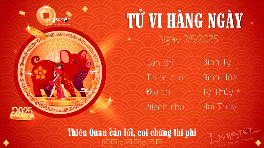 Tu vi hang ngay 7/5/2025 tuoi Hoi
