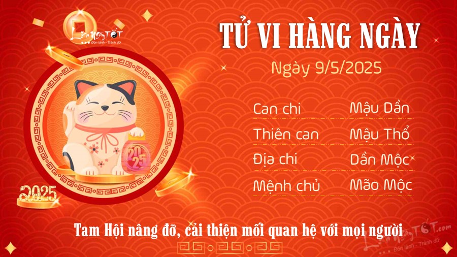 Tu vi hang ngay 9/5/2025 cua 12 con giap - Mao