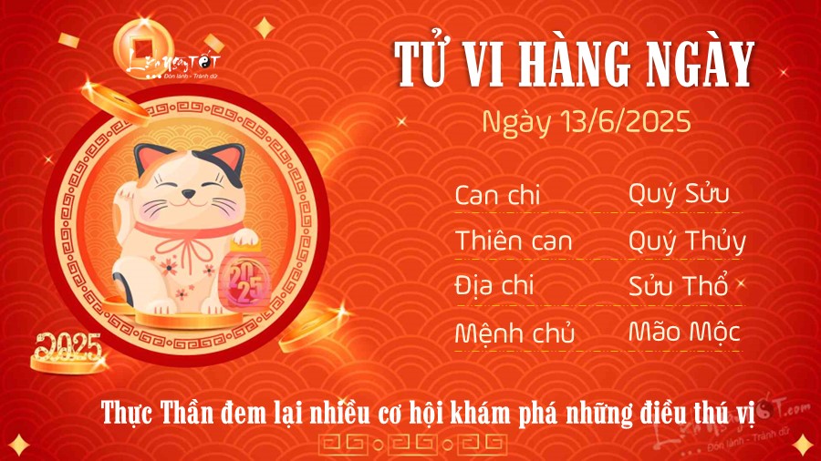 Tu vi hang ngay 13/6/2025 cua 12 con giap - Mao