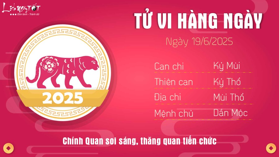 Tu vi hang ngay 19/6/2025 - Dan