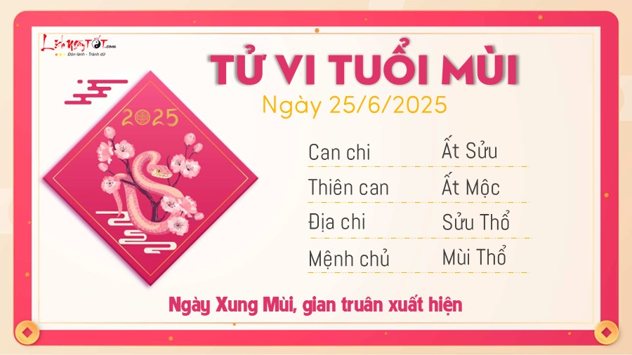 Tu vi hang ngay 25/6/2025 - Mui