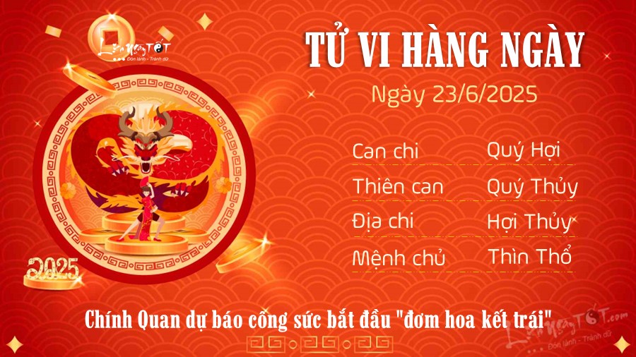 Tu vi hang ngay 23/6/2025 cua 12 con giap - tuoi Thin