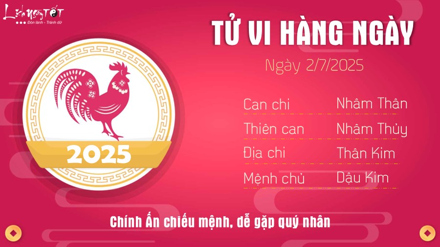 Tu vi hang ngay 2/7/2025 - Dau