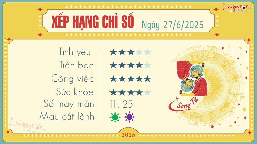 tu vi hang ngay 27 6 2025 - Song Tu