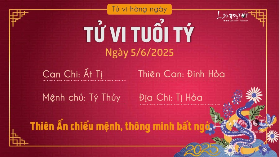 Tu vi hang ngay 5/6/2025 - Ty