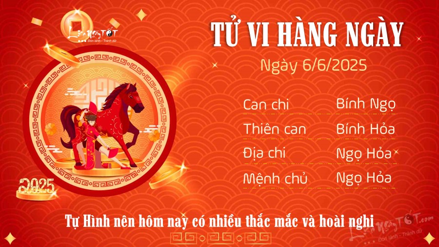 Tu vi hang ngay 6/6/2025 cua 12 con giap - Ngo