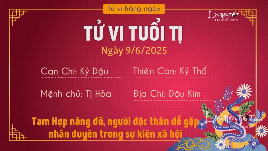 Tu vi hang ngay 9/6/2025 cua 12 con giap - Ti