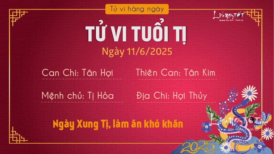 Tu vi hang ngay 11/6/2025 cua Ti