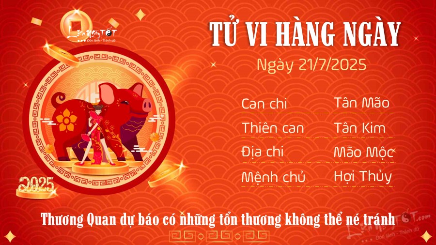 Tu vi hang ngay 21/7/2025 cua 12 con giap - Hoi