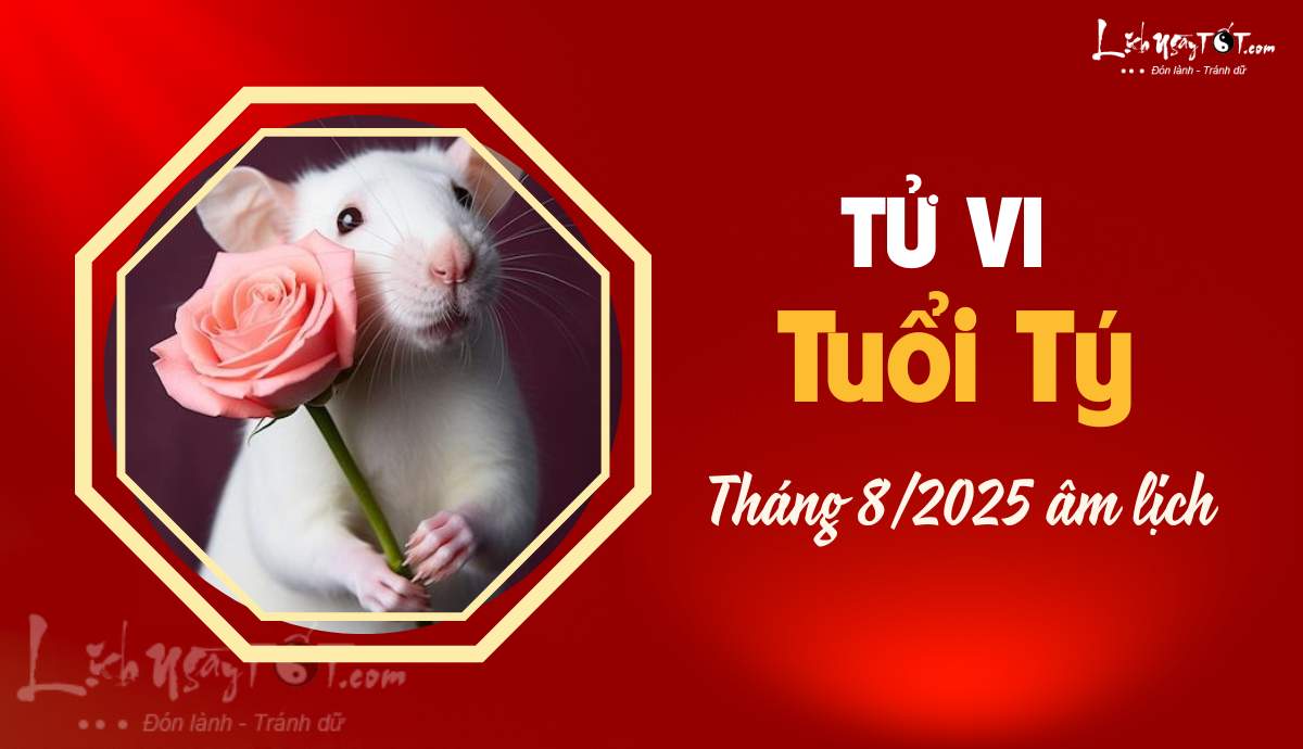 Tu vi thang 8/2025 tuoi Ty am lich