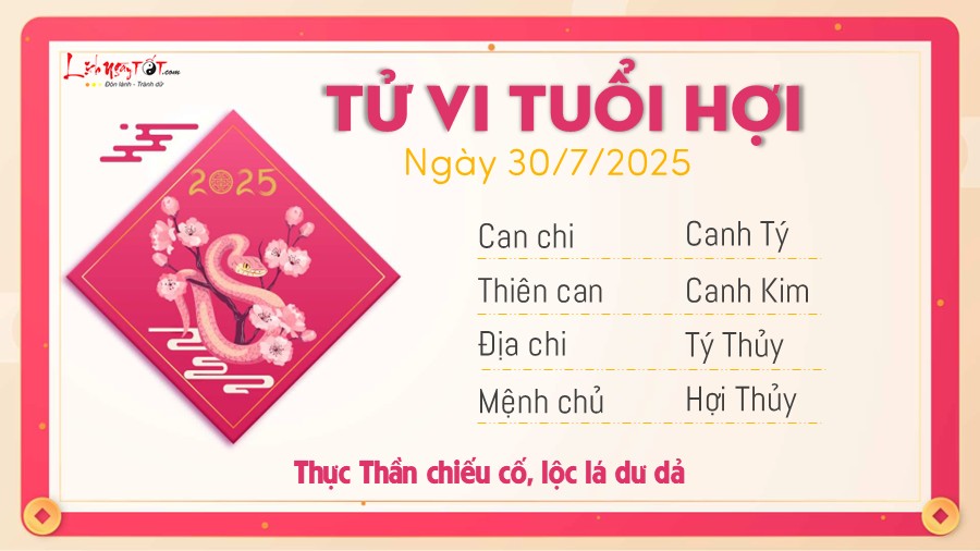 Tu vi hang ngay 30/7/2025 - Hoi