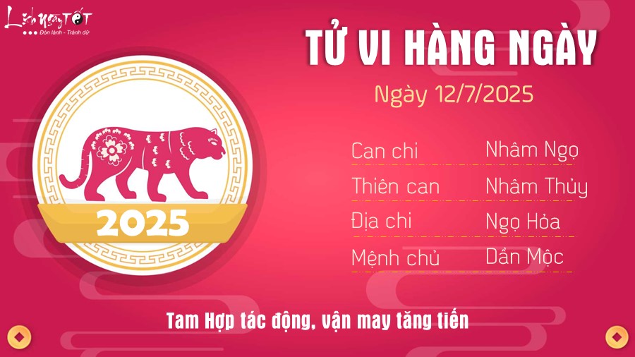 3 Tu vi hang ngay 12-7-2025 - Dan