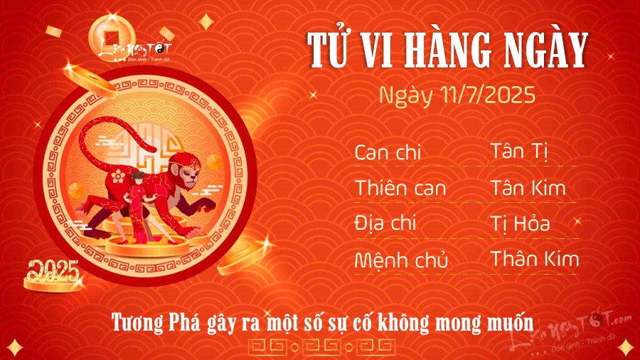 Tu vi hang ngay 11/7/2025 cua 12 con giap - Than