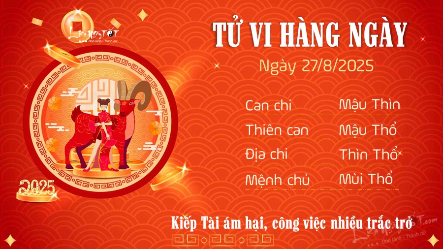 Tu vi hang ngay 27/8/2025 - Mui