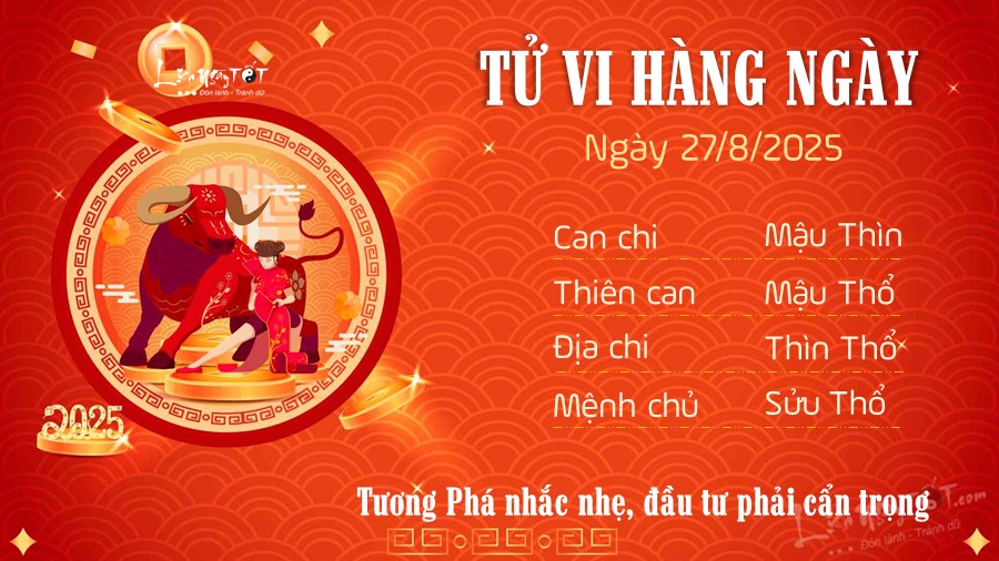 Tu vi hang ngay 27/8/2025 - Suu