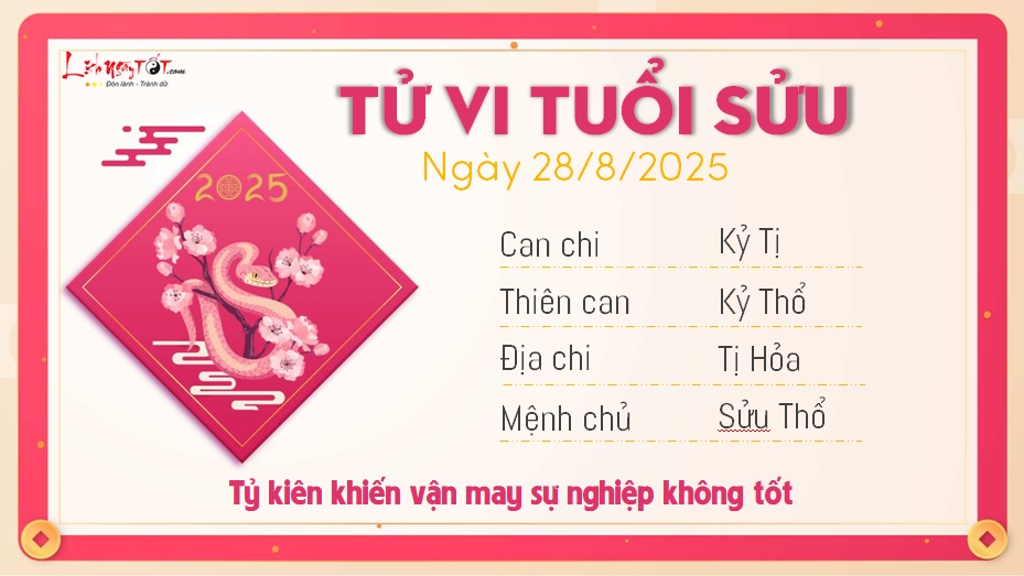 Tu vi hang ngay 28/8/2025 - Suu