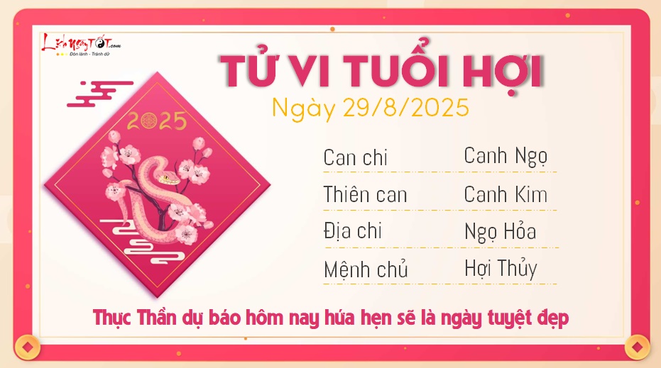 Tu vi hang ngay 29/8/2025 cua 12 con giap - Hoi