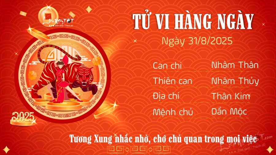 Tu vi hang ngay 31/8/2025 cua Dan
