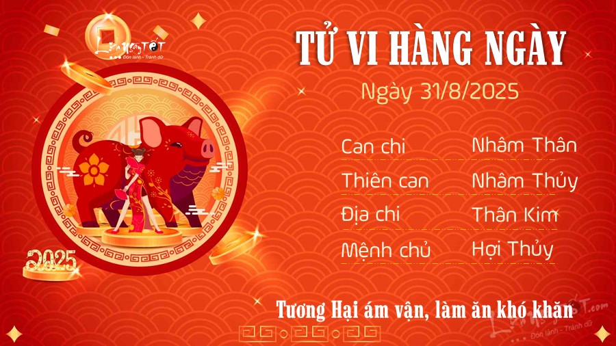 Tu vi hang ngay 31/8/2025 cua Hoi