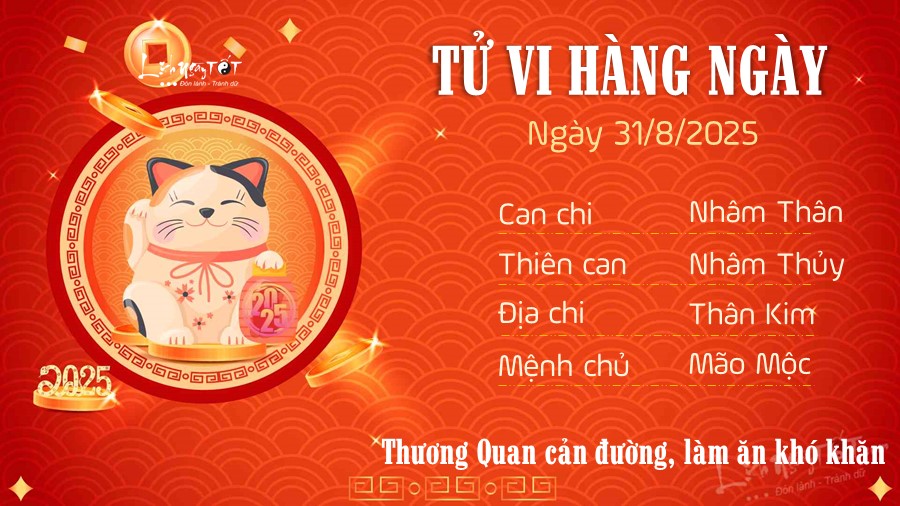 Tu vi hang ngay 31/8/2025 cua Mao