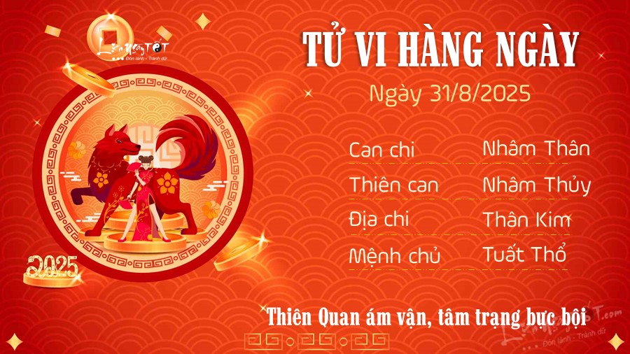 Tu vi hang ngay 31/8/2025 cua Tuat
