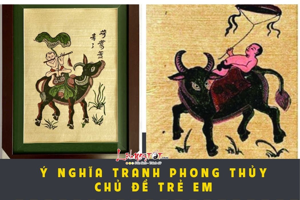 Y nghia tranh phong thuy chu de tre em