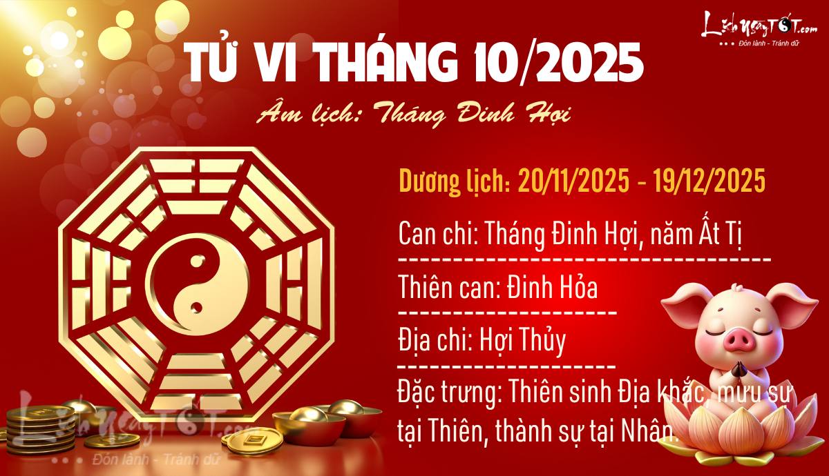 Xem tu vi 12 con giap thang 10/2025