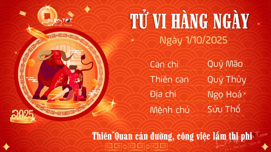 Tu vi hang ngay 1/10/2025 cua Suu
