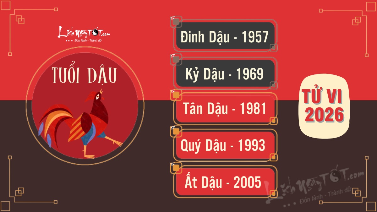 Tử vi 2026 tuổi Dậu chi tiết Tu vi 2026 tuoi Dau chi tiet