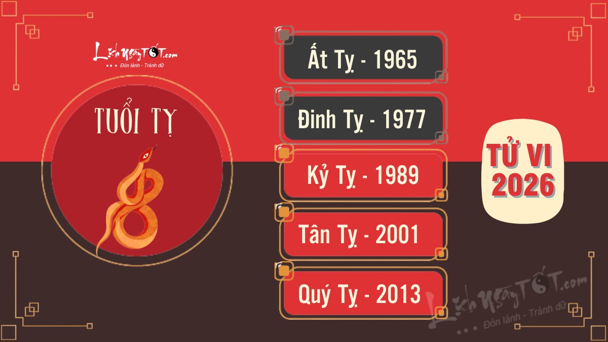 Tử vi 2026 tuổi Tỵ chi tiết - Tuổi Tị Tu vi 2026 tuoi Ty chi tiet - Tuoi Ti