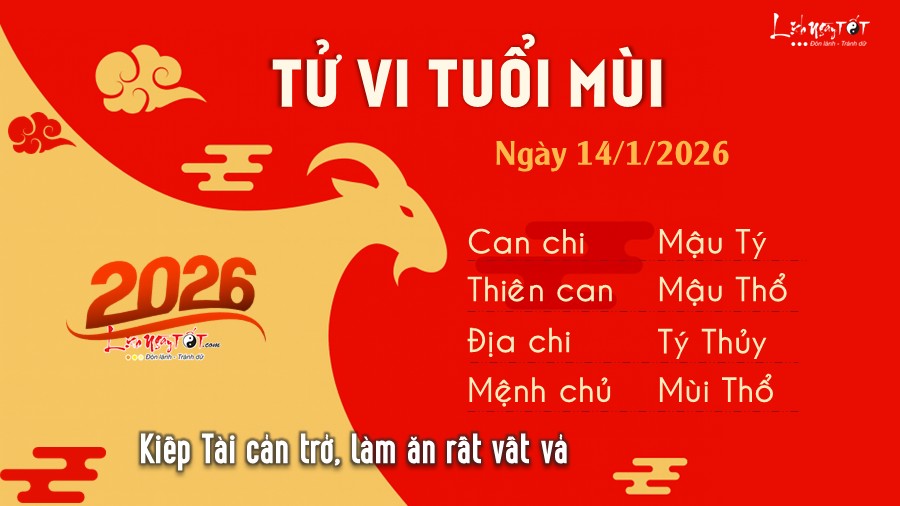 Tu vi hang ngay 14/1/2026 - Mui