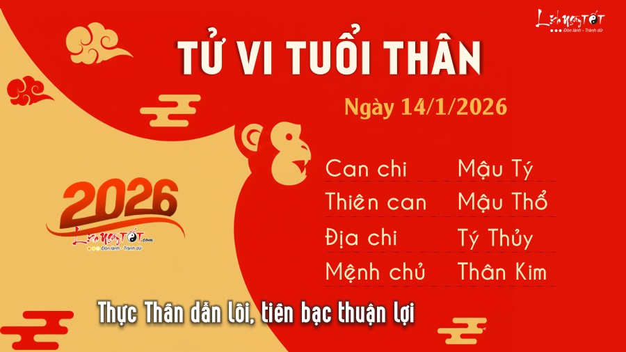 Tu vi hang ngay 14/1/2026 - Than