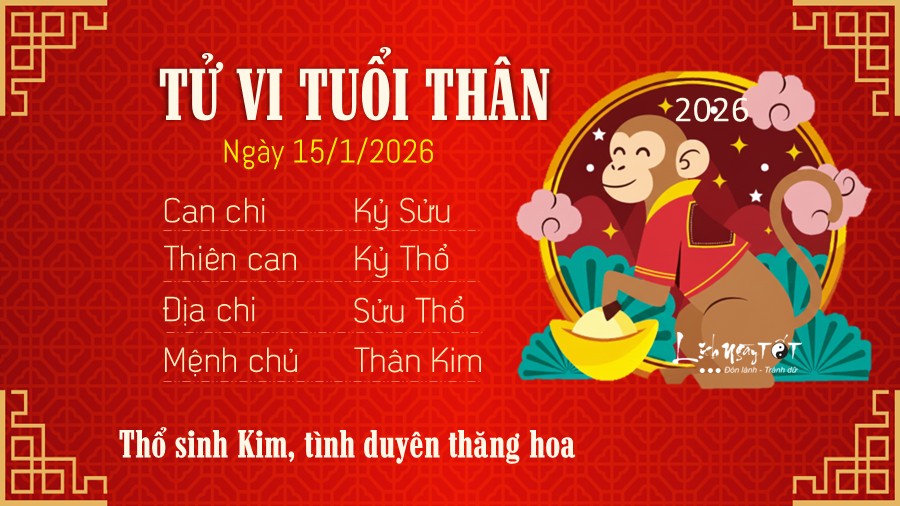 Tu vi hang ngay 15/1/2026 - Than