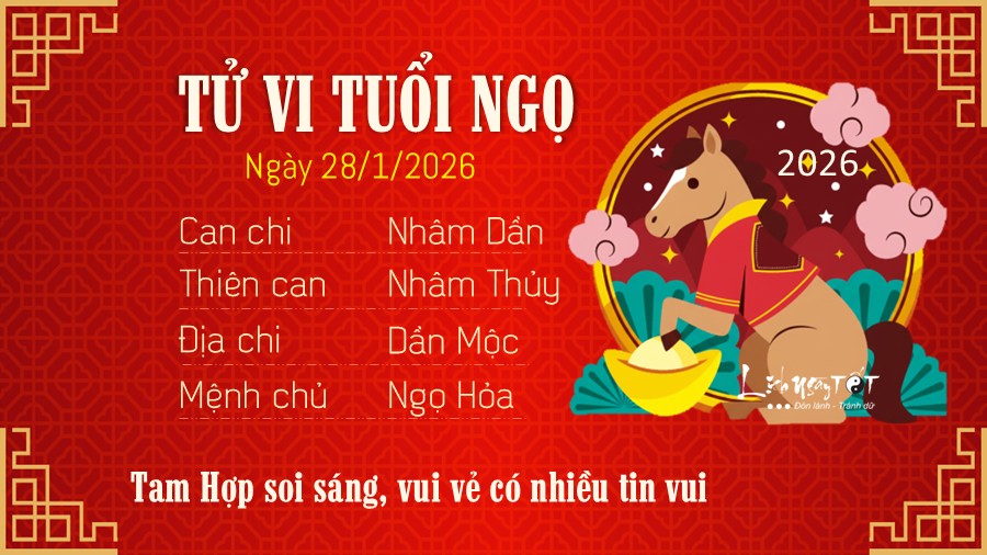 Tu vi hang ngay 28/1/2026 cua Ngo