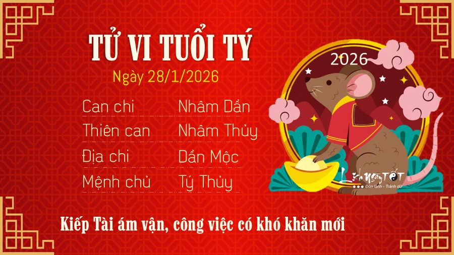 Tu vi hang ngay 28/1/2026 cua Ty