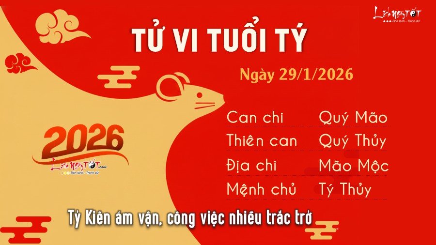 Tu vi hang ngay 29/1/2026 - Ty