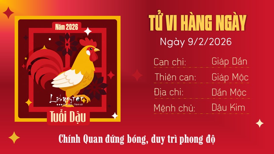 Tu vi hang ngay 9/2/2026 tuoi Dau