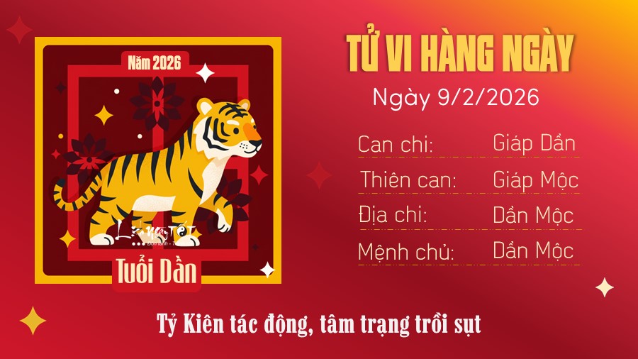 Tu vi hang ngay 9/2/2026 tuoi Dan