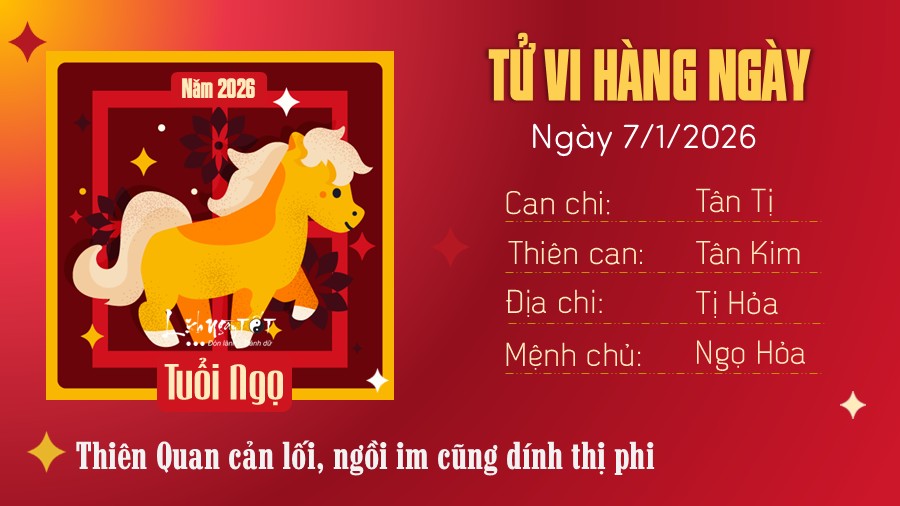 Tu vi hang ngay 7/1/2026 - Ngo