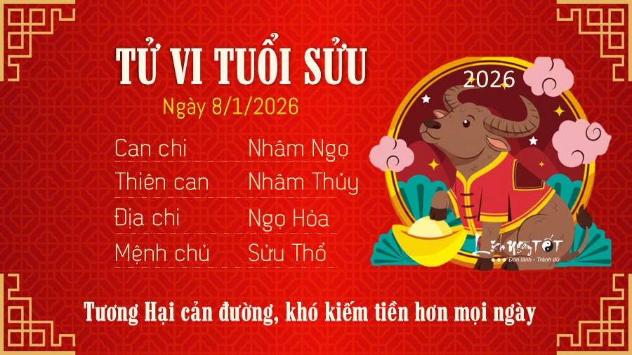 Tu vi hang ngay 8/1/2026 - Suu