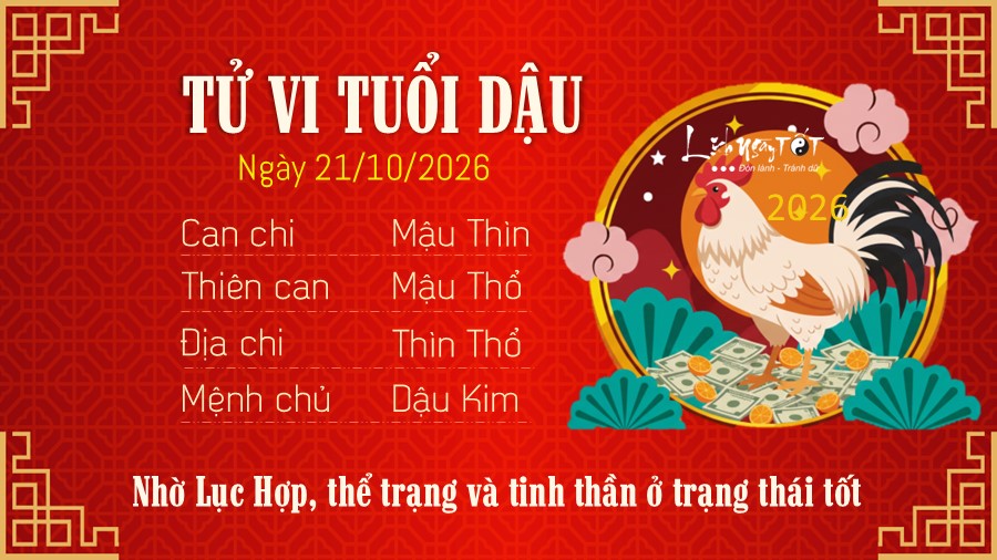 Tu vi thu 4 ngay 21/10/2026 cua 12 con giap - Tuoi Dau